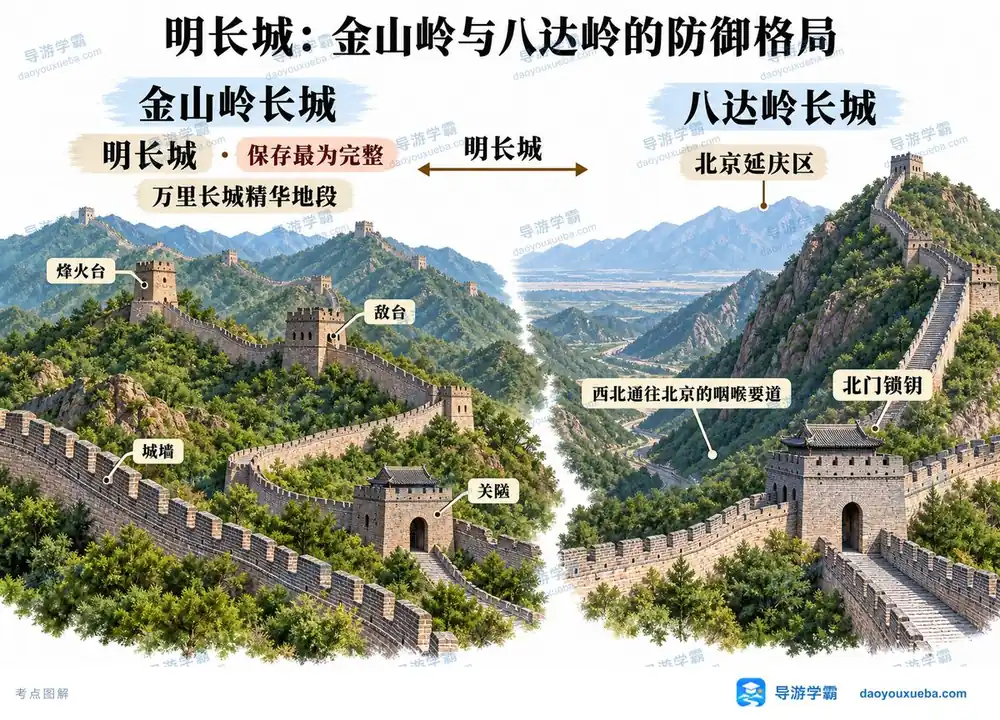 明代长城与蓟镇军事防御考点图(导游学霸·科三)