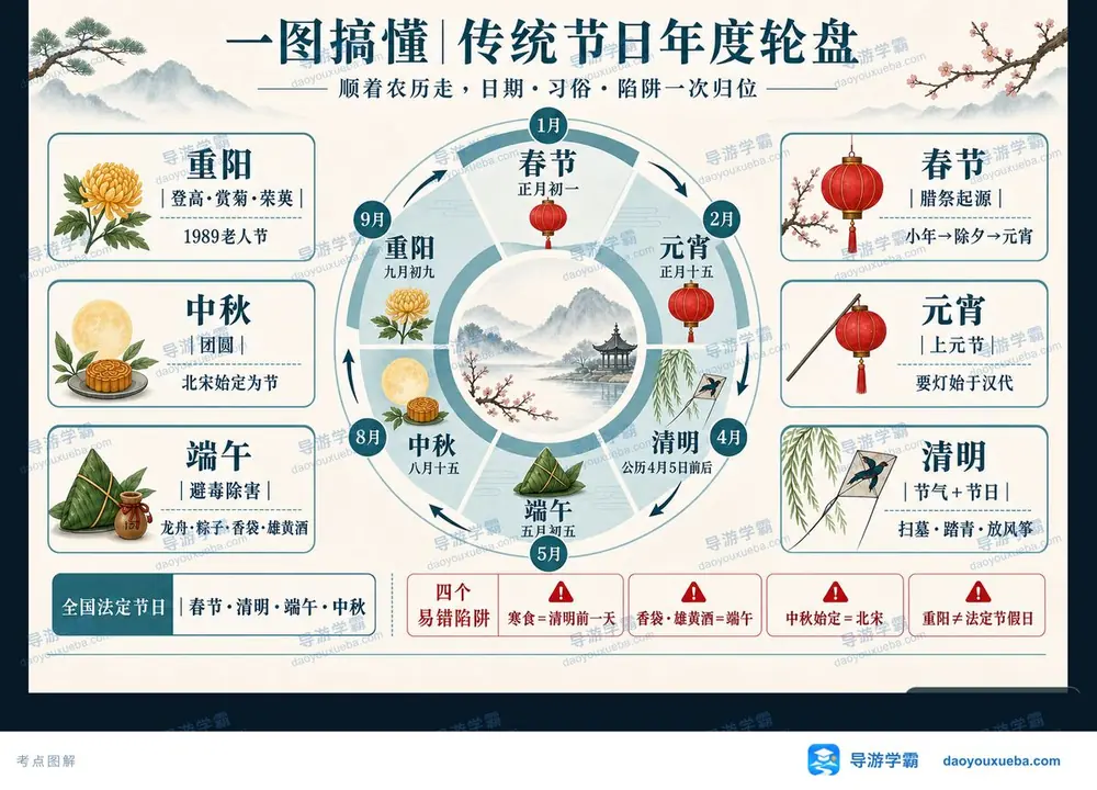 传统节日考点考点图(导游学霸·科三)