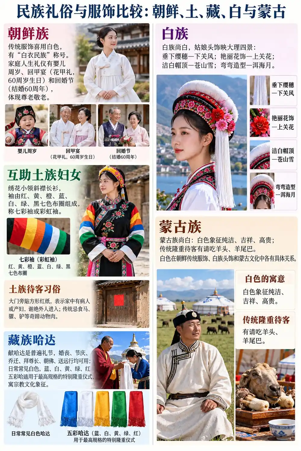 五大民族礼俗与服饰考点图(导游学霸·科三)