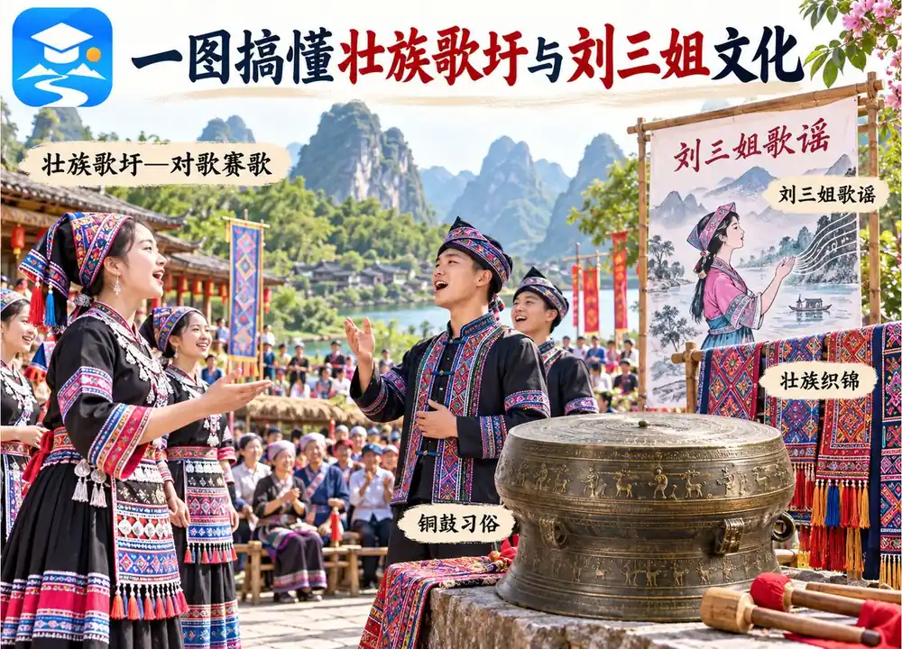 壮族歌圩与刘三姐文化考点图(导游学霸·科三)
