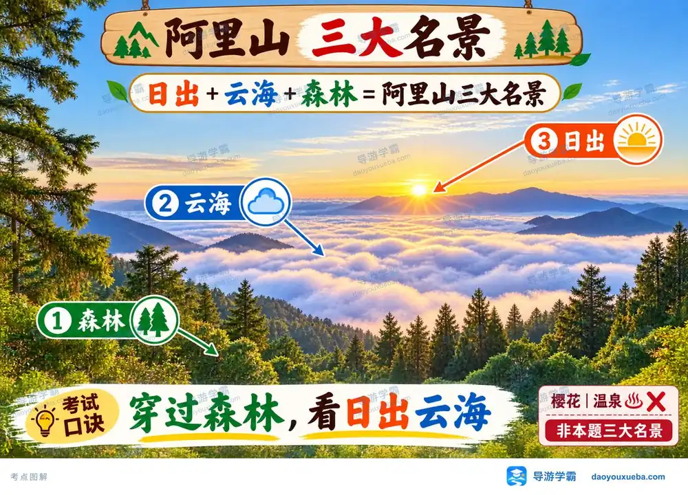 阿里山三大名景考点图（导游学霸·科三）