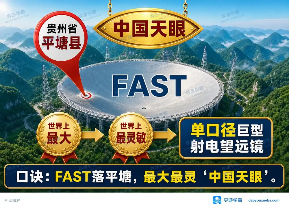 贵州平塘中国天眼考点图(导游学霸·科三)