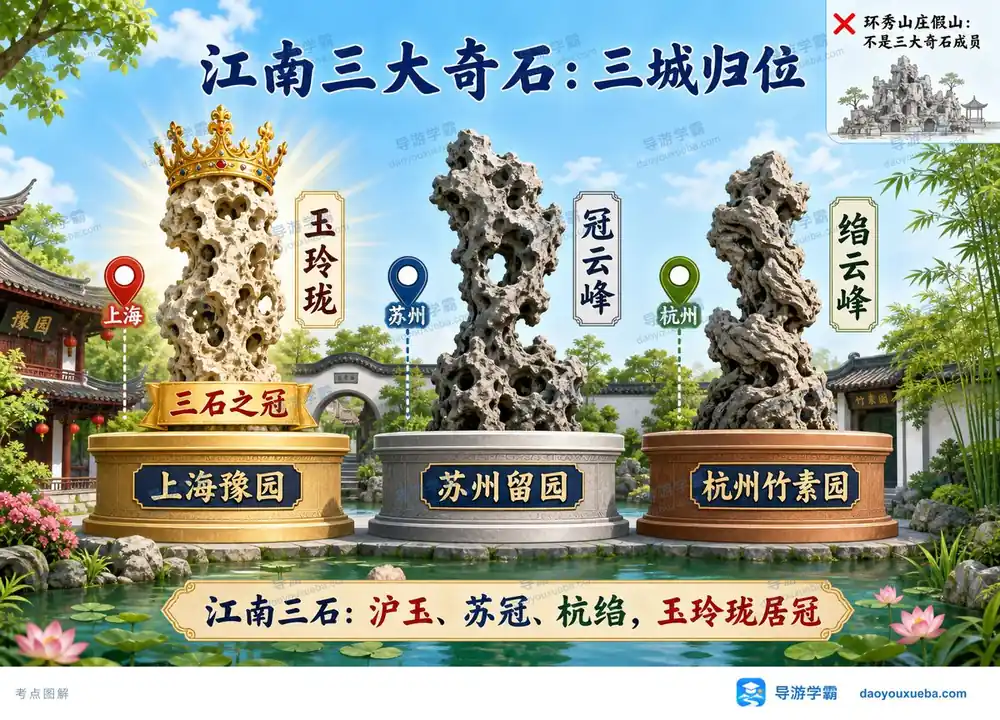 江南三大名石考点图(导游学霸·科三)