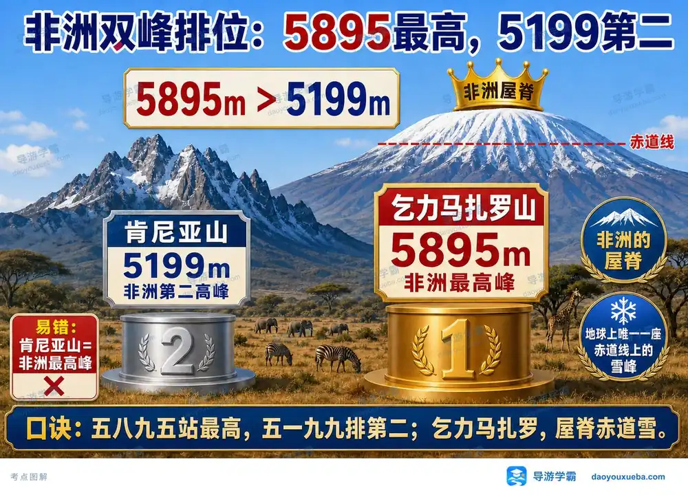 非洲双峰排位考点图(导游学霸·科三)