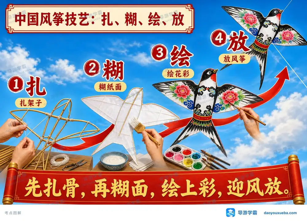 中国风筝四技考点图（导游学霸·科三）