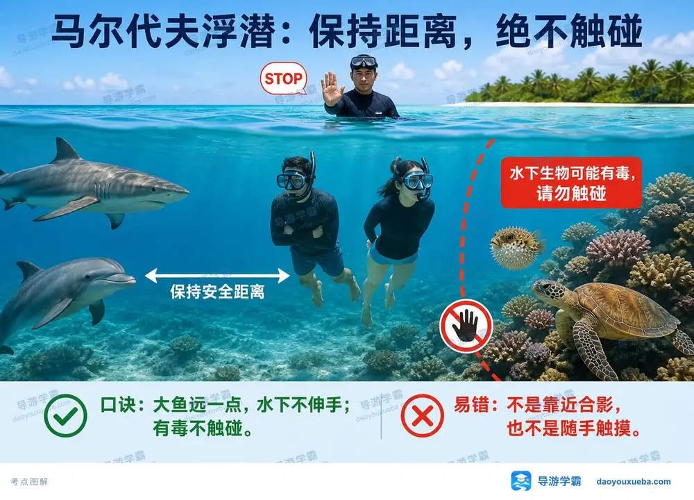 马尔代夫浮潜安全考点图解考点图（导游学霸·科三）