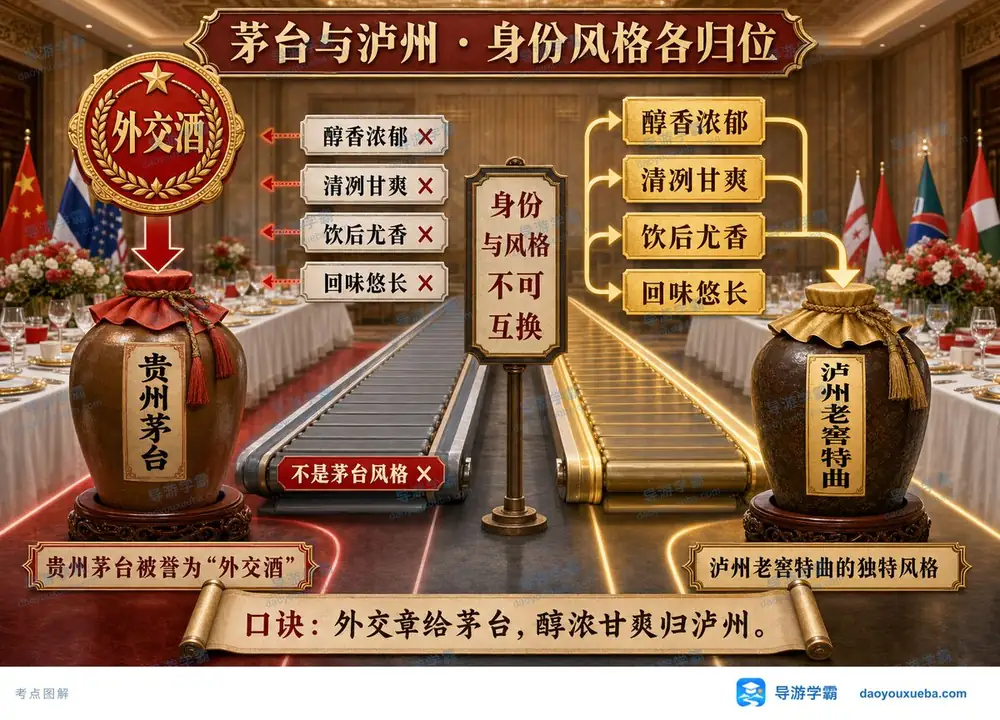 茅台与泸州老窖风格考点图（导游学霸·科三）