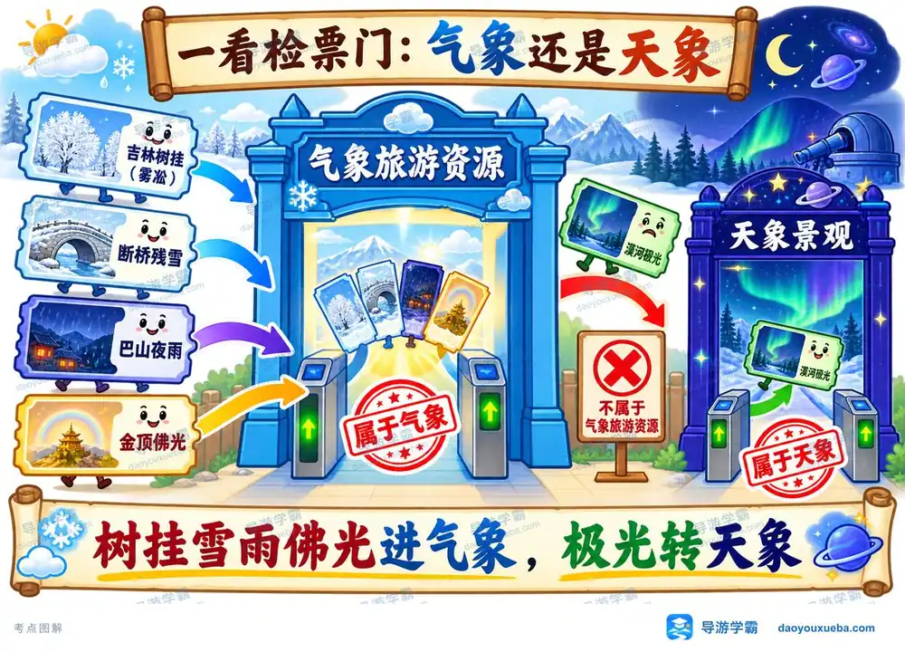 气象与天象景观考点检票门考点图（导游学霸·科三）