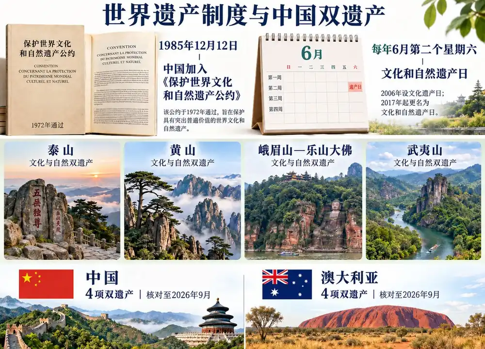 世界遗产制度与四大双遗产考点图（导游学霸·科三）
