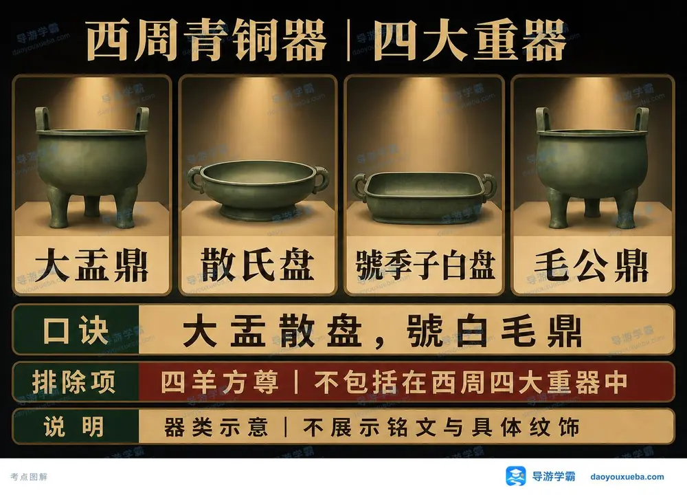 西周青铜四大重器考点图（导游学霸·科三）
