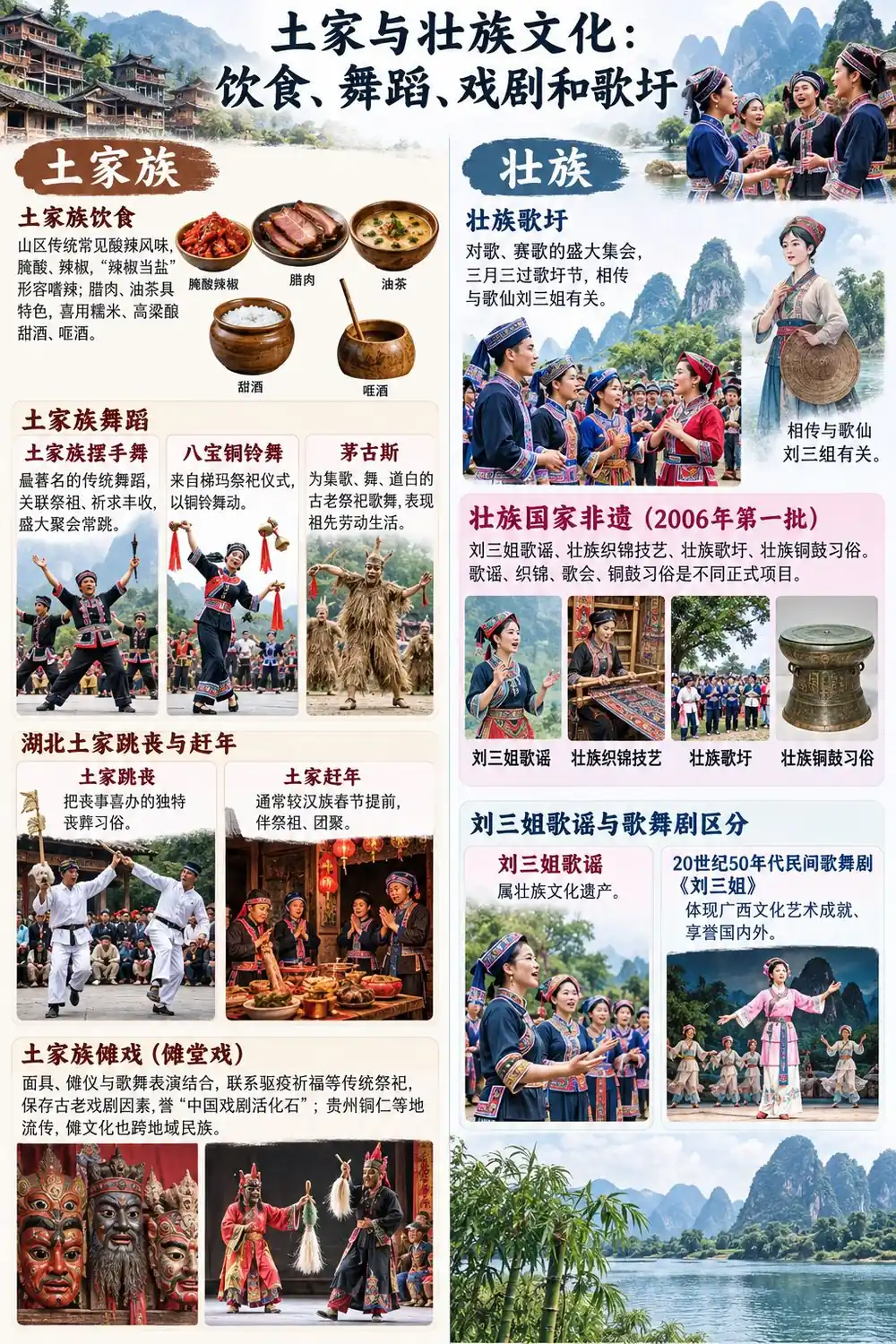 土家族与壮族文化考点图（导游学霸·科三）