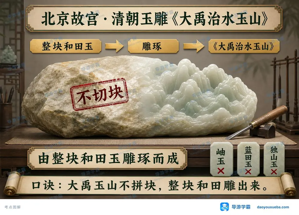 故宫大禹治水玉山材质考点图(导游学霸·科三)