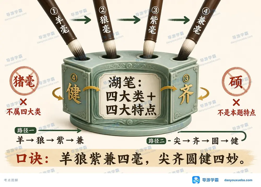 湖笔双四考点考点图（导游学霸·科三）