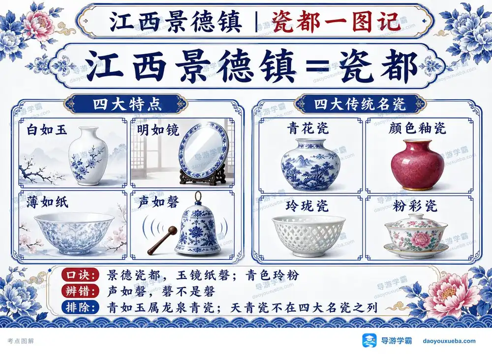 景德镇瓷都考点考点图(导游学霸·科三)