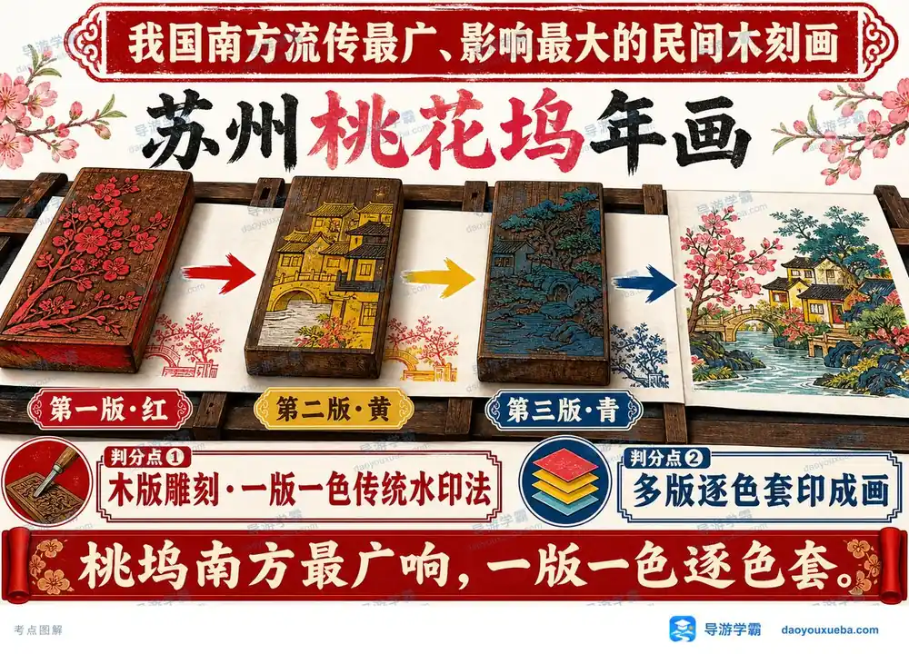 苏州桃花坞年画考点图(导游学霸·科三)