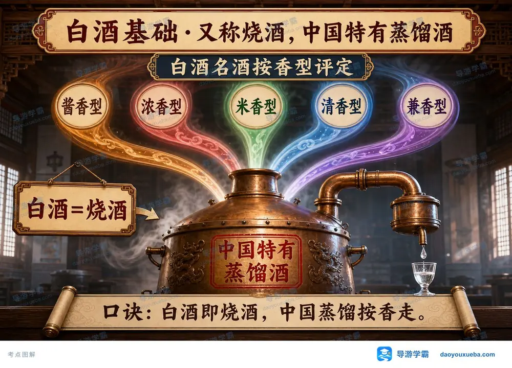 白酒常考基础知识考点图(导游学霸·科三)