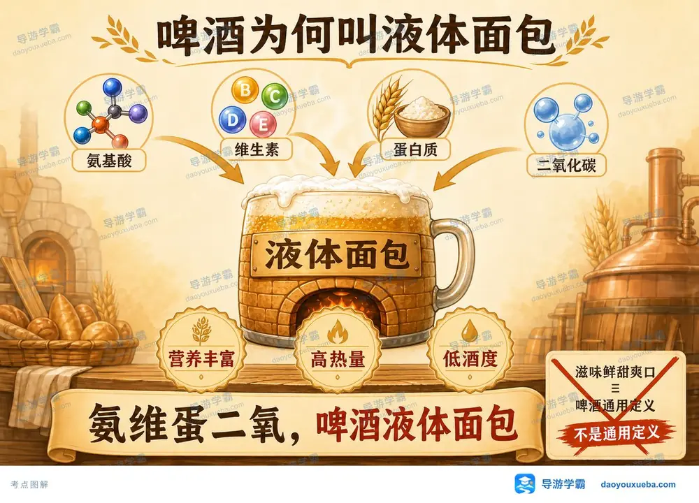 啤酒液体面包内涵考点图(导游学霸·科三)