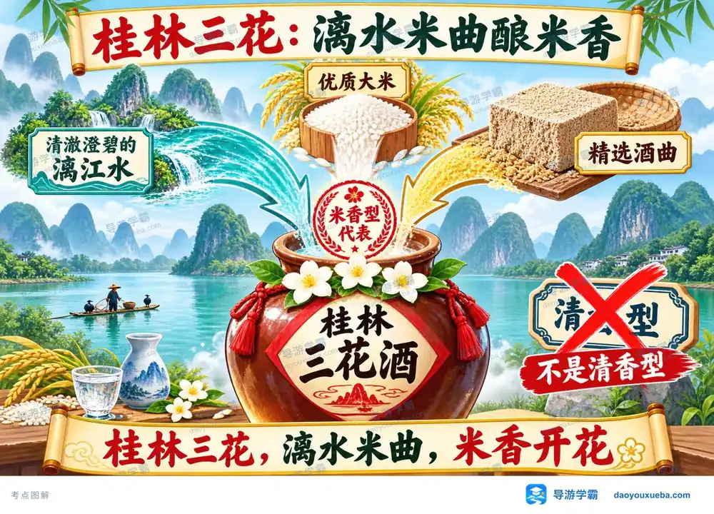 桂林三花酒考点图（导游学霸·科三）