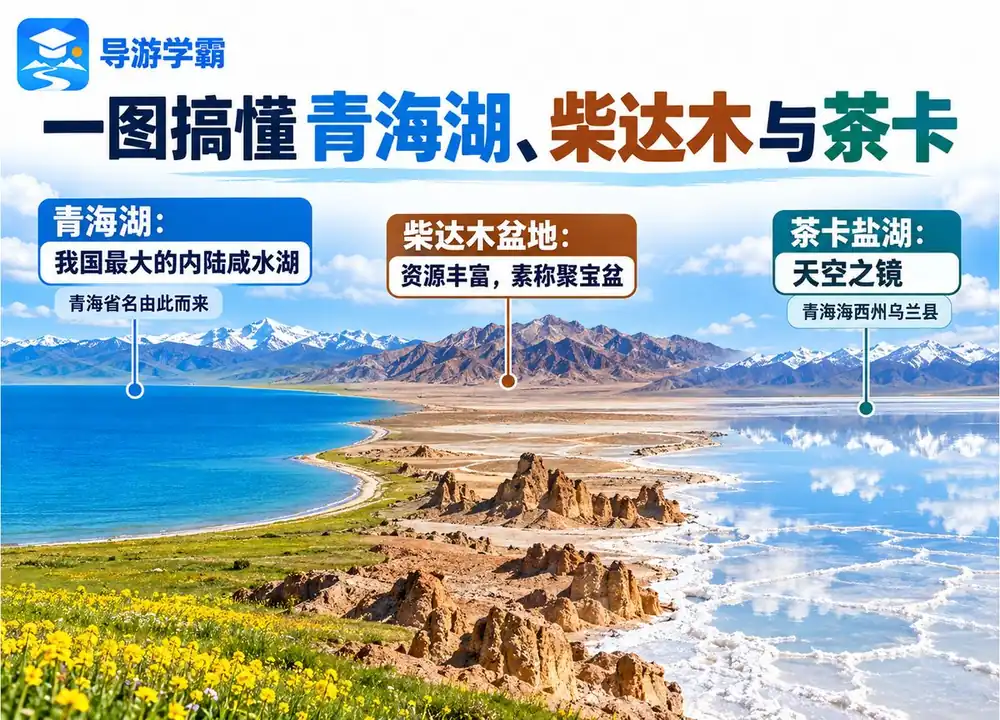 青海湖柴达木与茶卡盐湖考点图（导游学霸·科三）