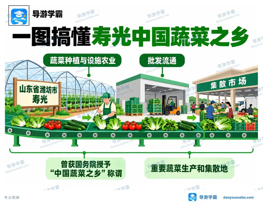 寿光中国蔬菜之乡与现代农业考点图（导游学霸·科三）