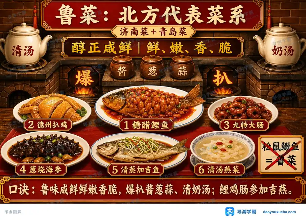 鲁菜考点全景考点图（导游学霸·科三）