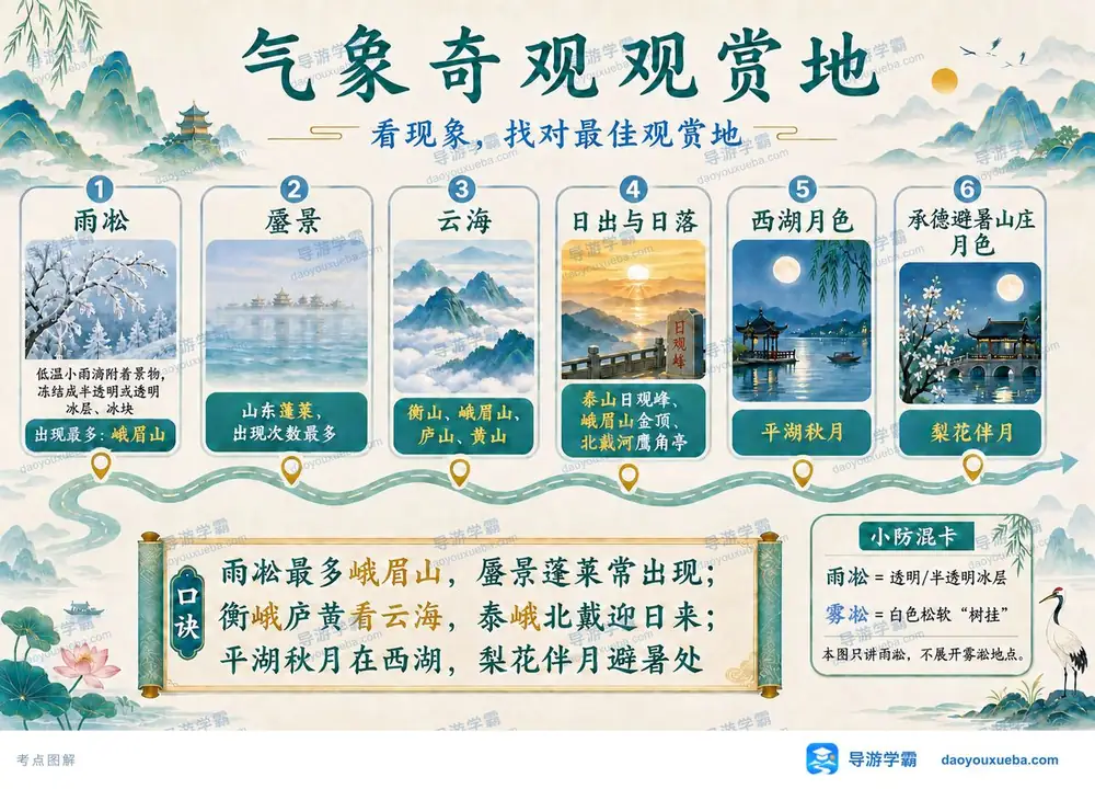气象气候奇观原理与最佳观赏地考点图（导游学霸·科三）