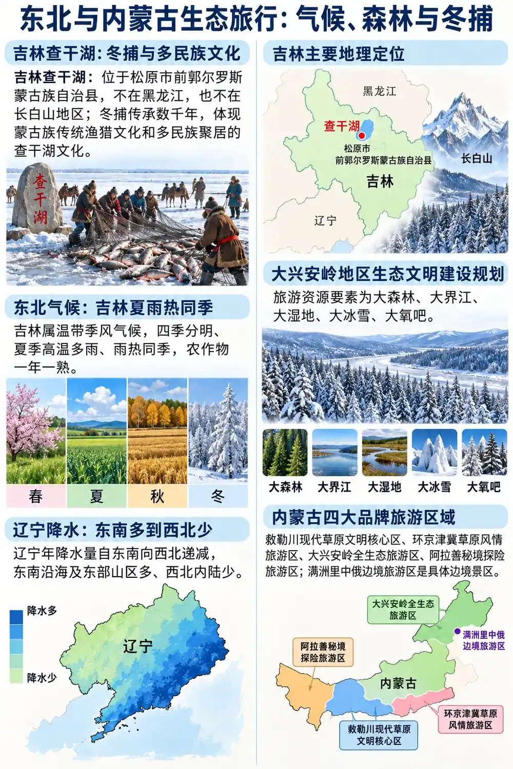 东北内蒙古生态旅游考点图（导游学霸·科三）