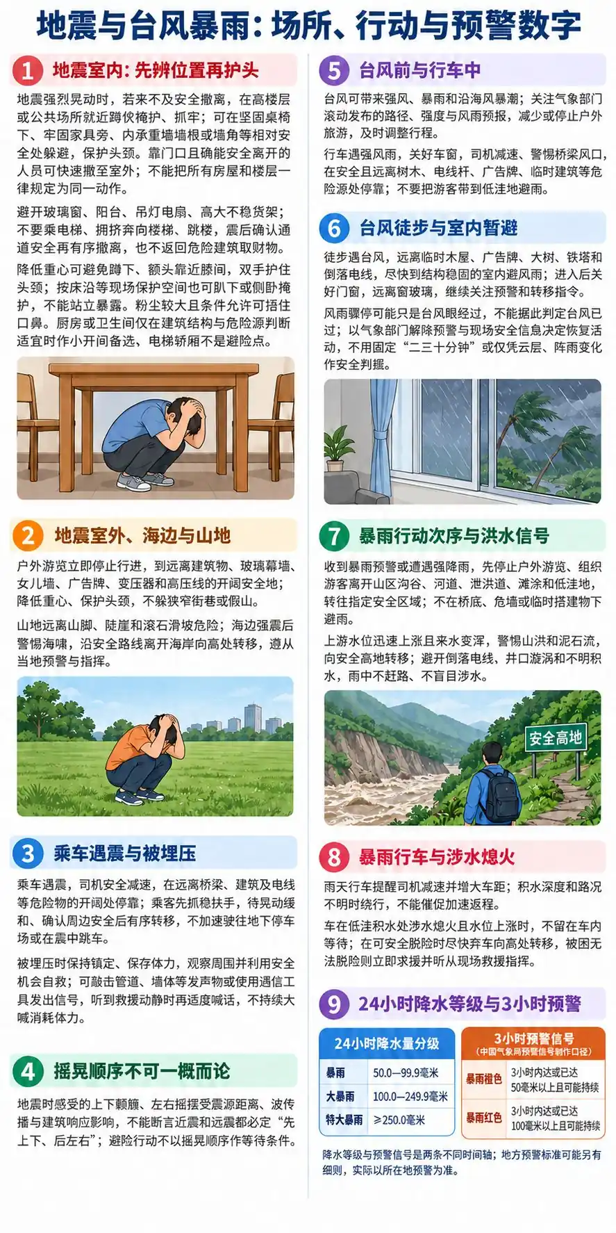 自然灾害避险台风暴雨地震考点图(导游学霸·科三)