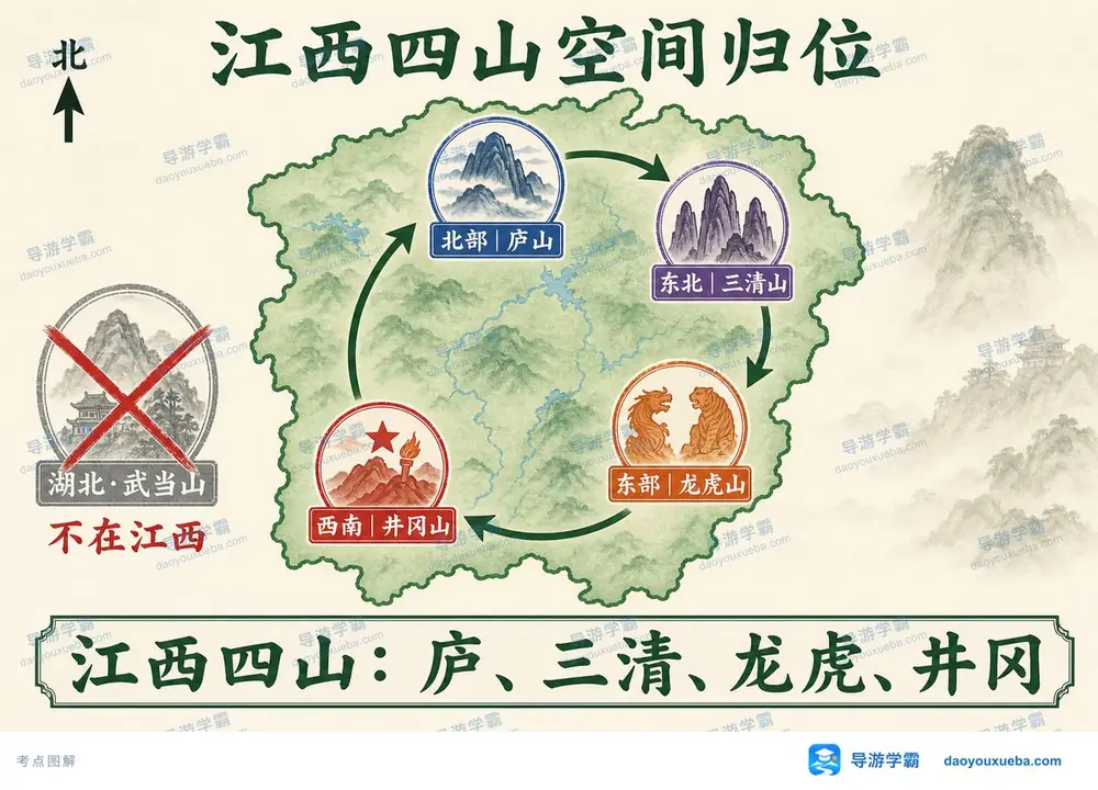 江西四大名山考点图（导游学霸·科三）