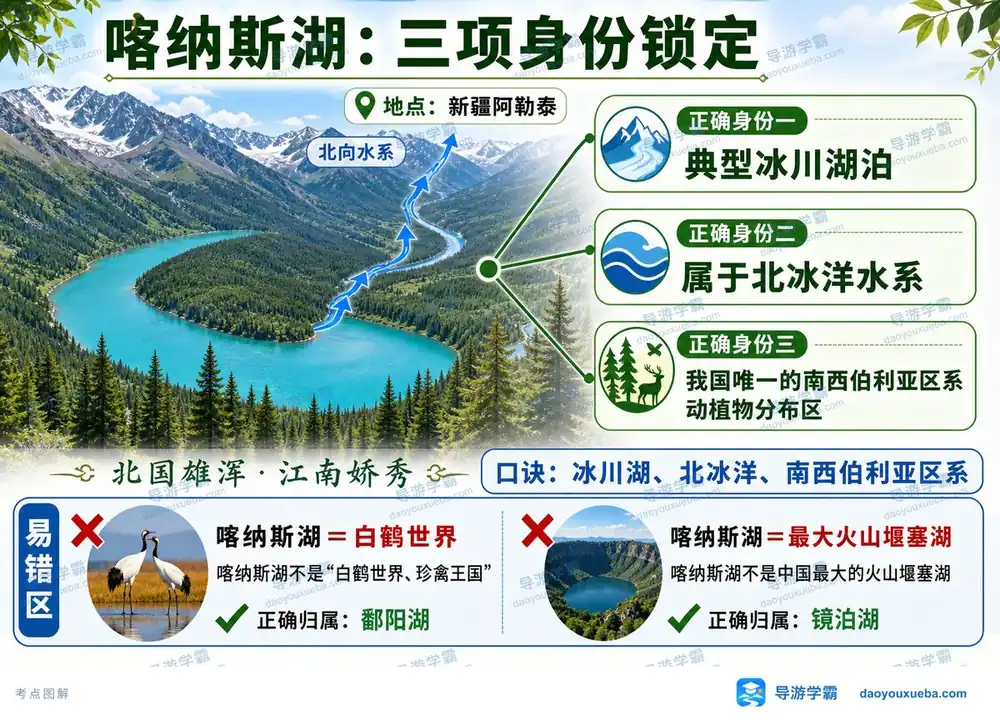 新疆喀纳斯湖考点图(导游学霸·科三)