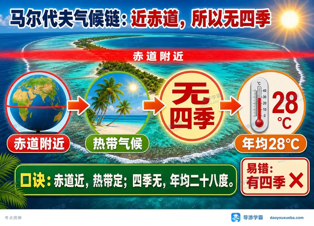 马尔代夫气候特征考点图(导游学霸·科三)