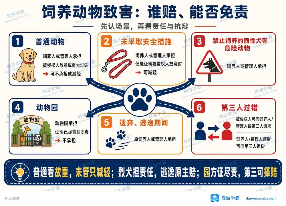 民法典饲养动物致害责任考点图(导游学霸·科三)