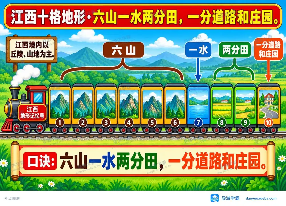 江西十格地形地貌特征考点图（导游学霸·科三）