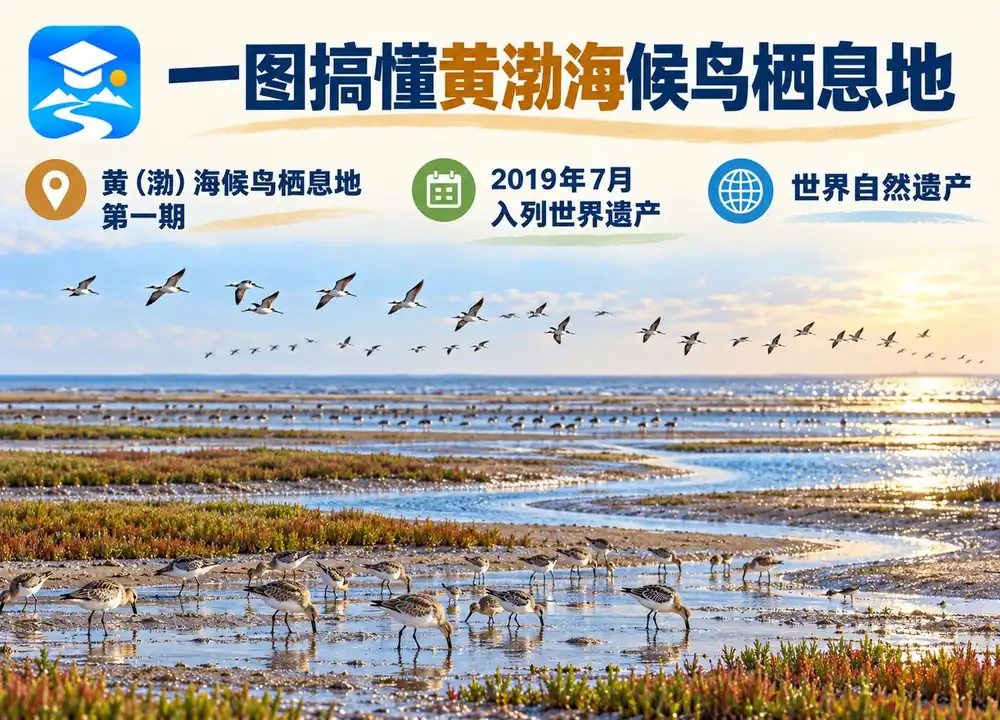黄渤海候鸟栖息地世界自然遗产考点图（导游学霸·科三）