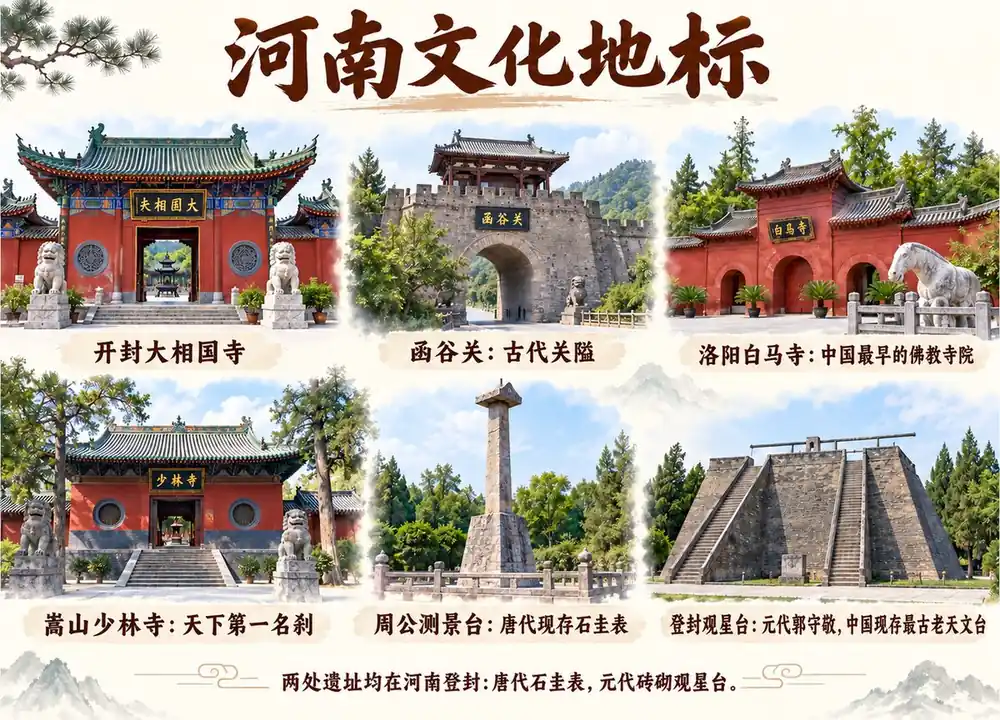 河南五大核心文化地标考点图(导游学霸·科三)