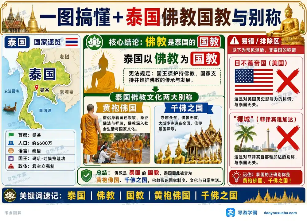 出境泰国宗教与文化别称考点图（导游学霸·科三）