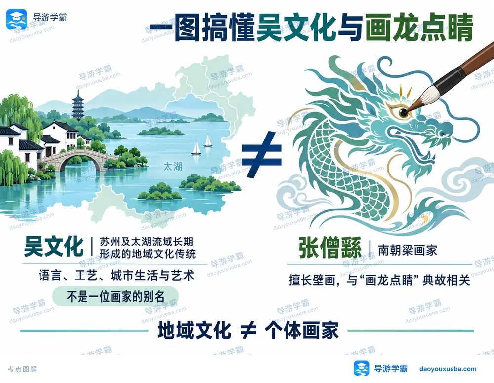 吴文化与张僧繇画龙点睛考点图(导游学霸·科四地方导游基础知识)