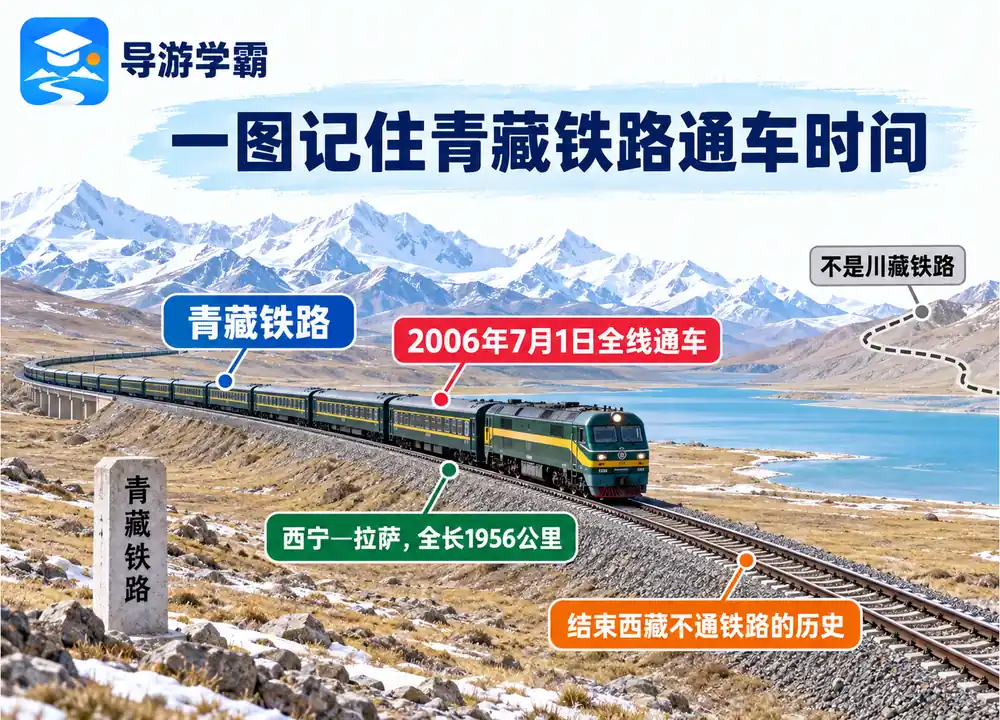 青藏铁路2006全线通车考点图(导游学霸·科四地方导游基础知识)