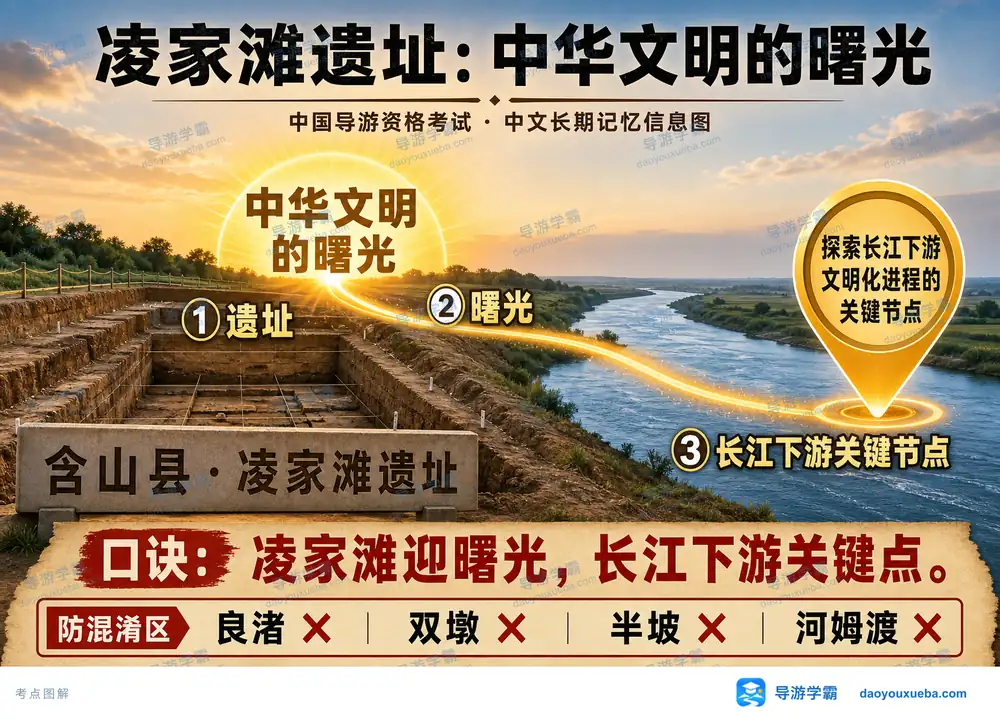 凌家滩中华文明曙光考点图(导游学霸·科四地方导游基础知识)