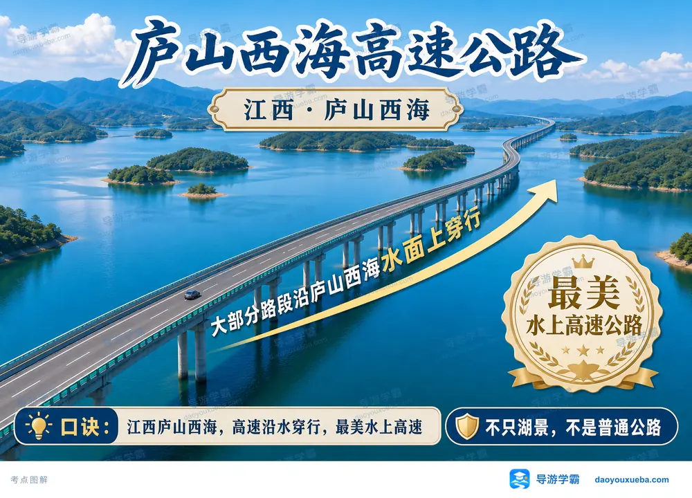 庐山西海水上高速考点图(导游学霸·科四地方导游基础知识)