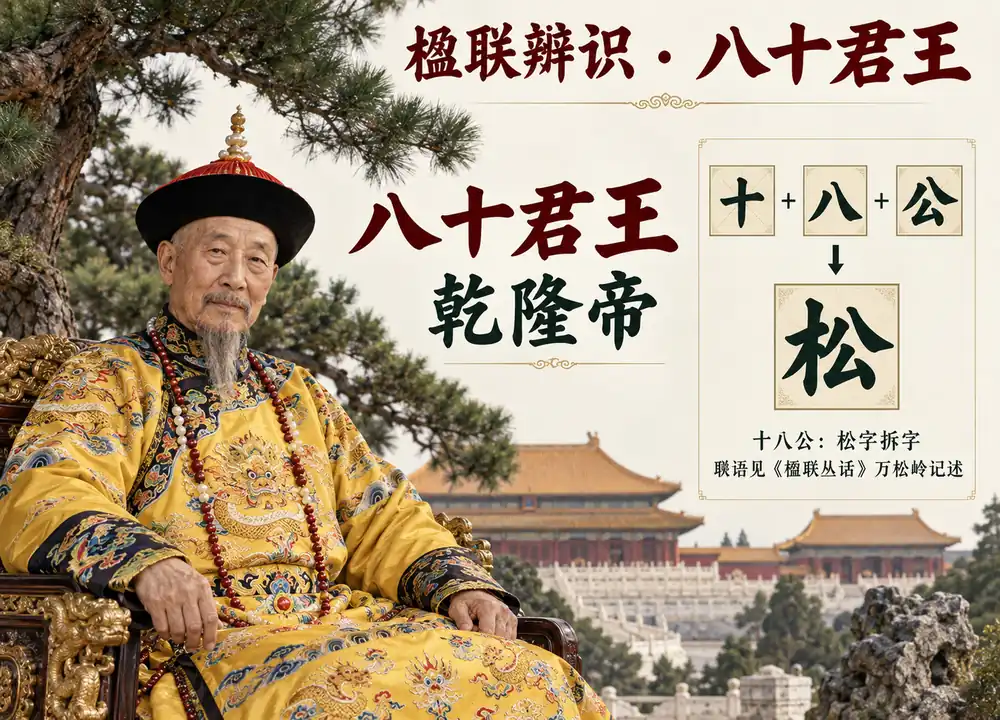 八十君王乾隆与十八公松字拆字考点图(导游学霸·科四地方导游基础知识)