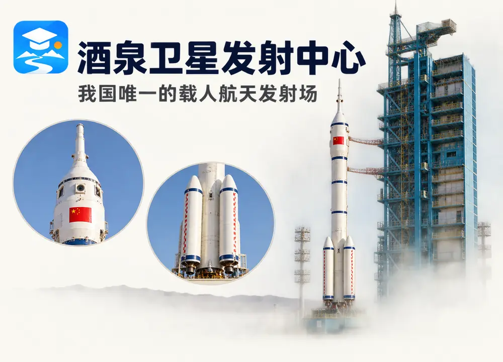 酒泉卫星发射中心我国唯一载人发射考点图（导游学霸·科四地方导游基础知识）