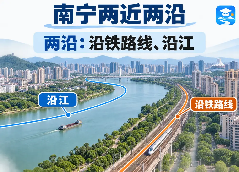 南宁两近两沿区位优势考点图(导游学霸·科四地方导游基础知识)