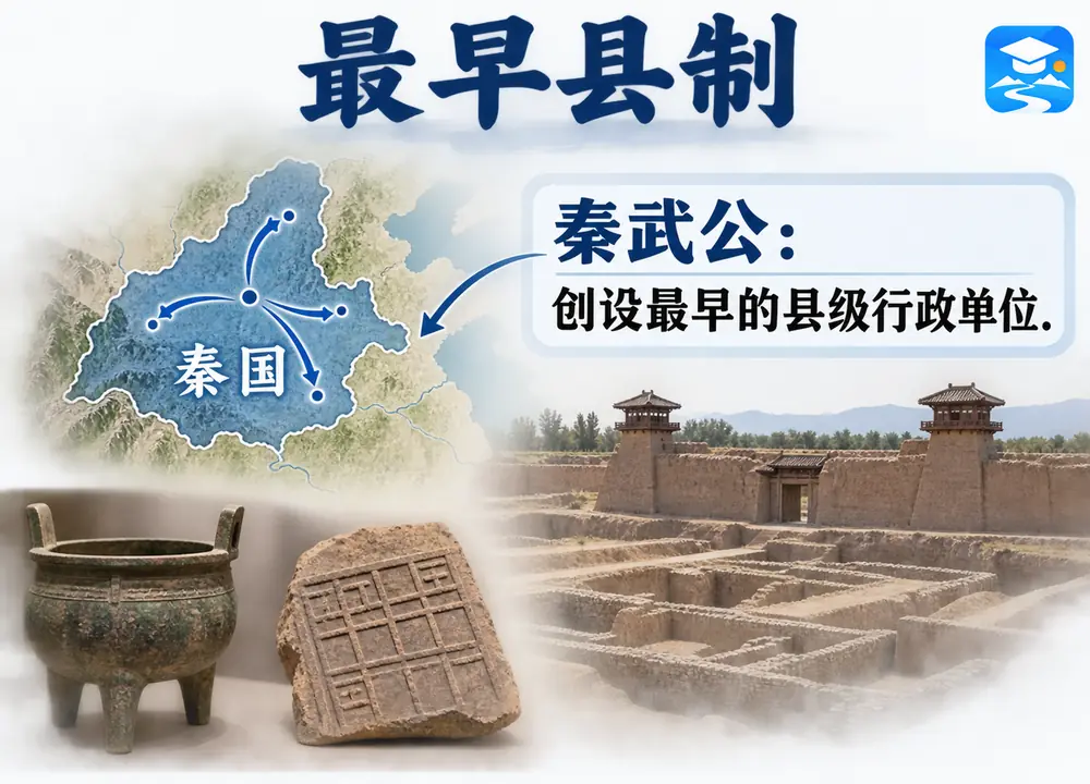 春秋秦武公创设最早县制考点图(导游学霸·科四地方导游基础知识)
