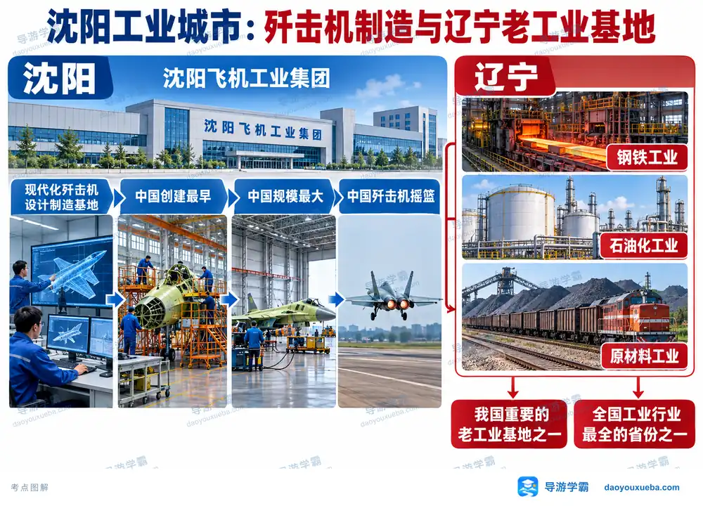 沈飞中国歼击机摇篮与辽宁工业考点图(导游学霸·科四辽宁)