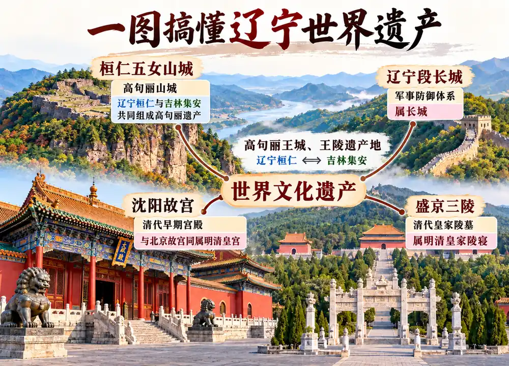 辽宁世界遗产全景考点图(导游学霸·科四辽宁)