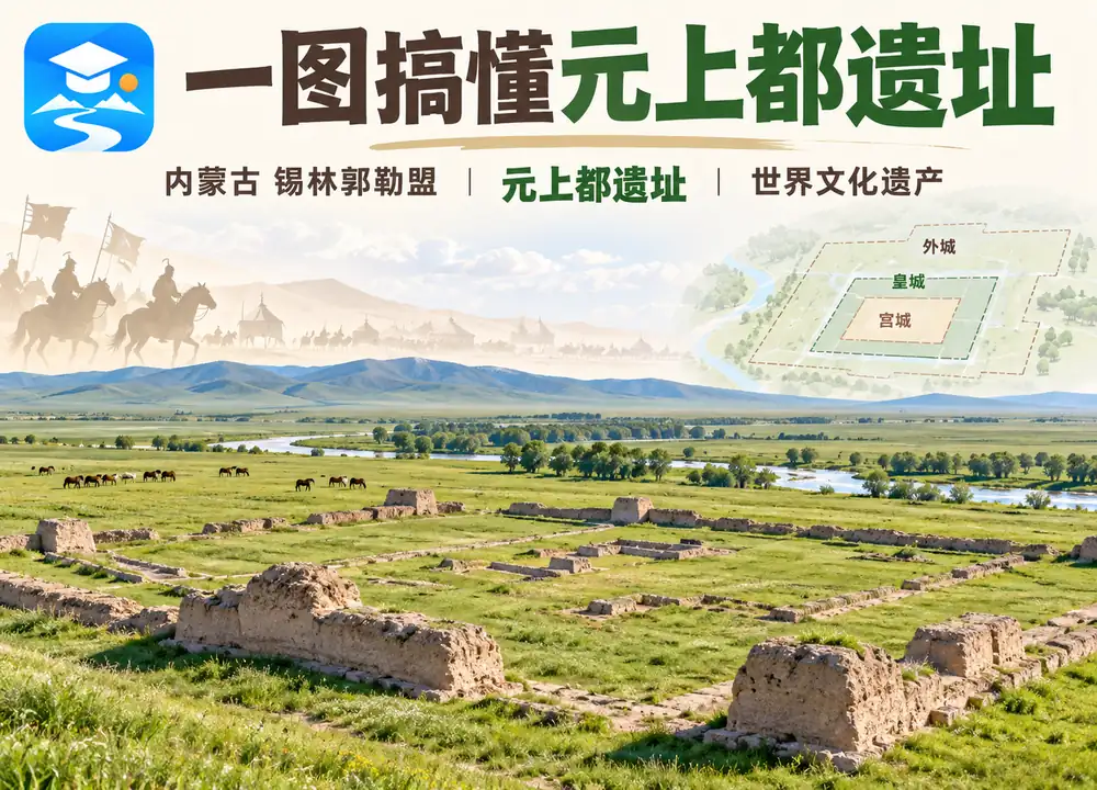 元上都遗址世界遗产考点图（导游学霸·科四内蒙古）