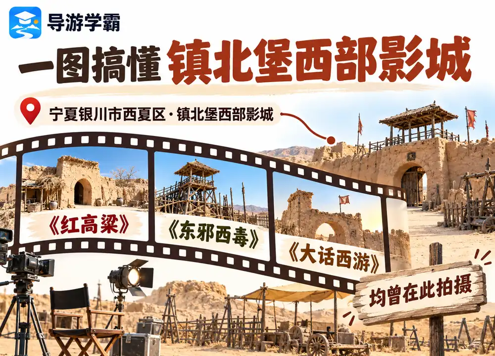 镇北堡西部影城地理与拍摄地考点图（导游学霸·科四宁夏）