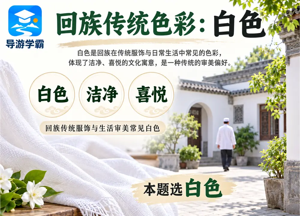 回族传统崇尚色彩考点图(导游学霸·科四宁夏)