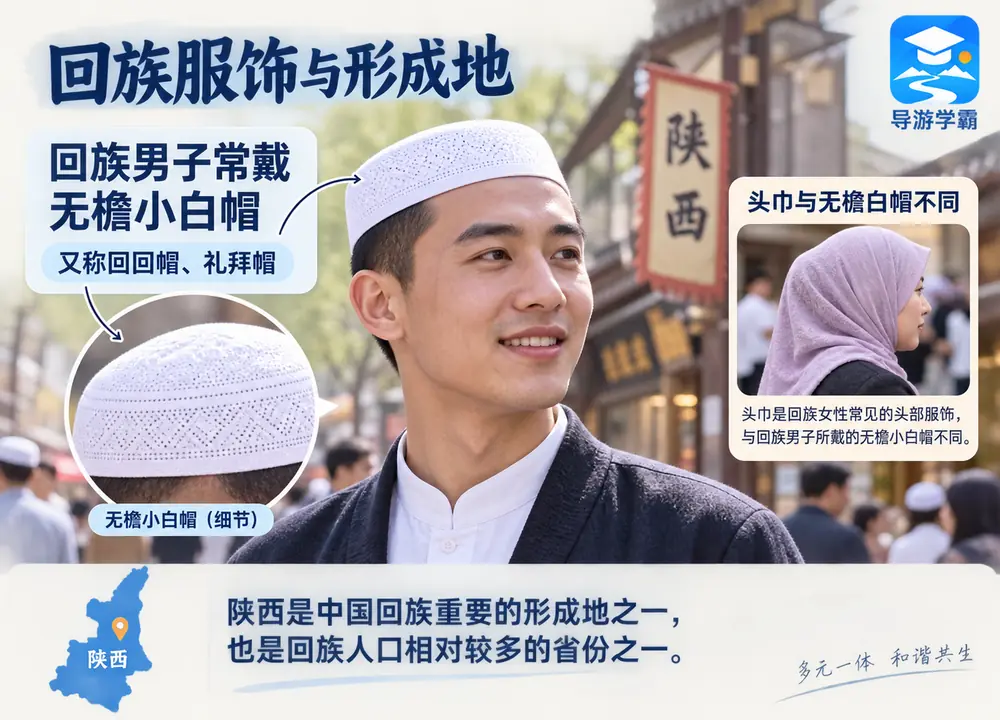 回族服饰与重要形成地考点图(导游学霸·科四宁夏)